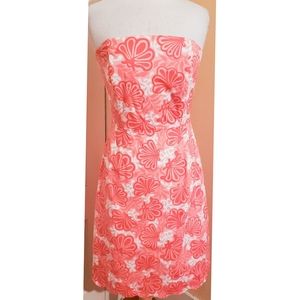 Lilly Pulitzer Dress Pink Seashell Strapless